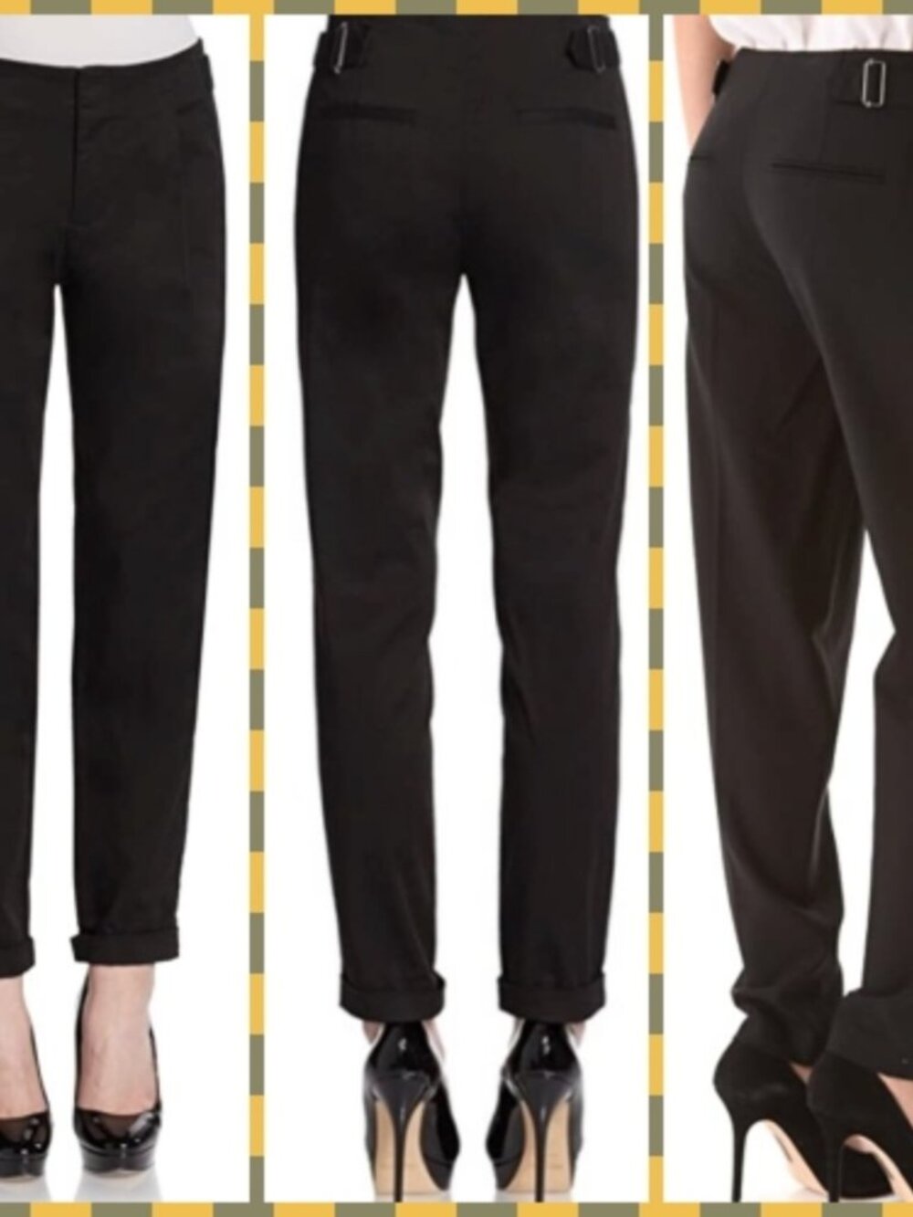 Vince relaxed wool pants With Side buckles In Black Size 4